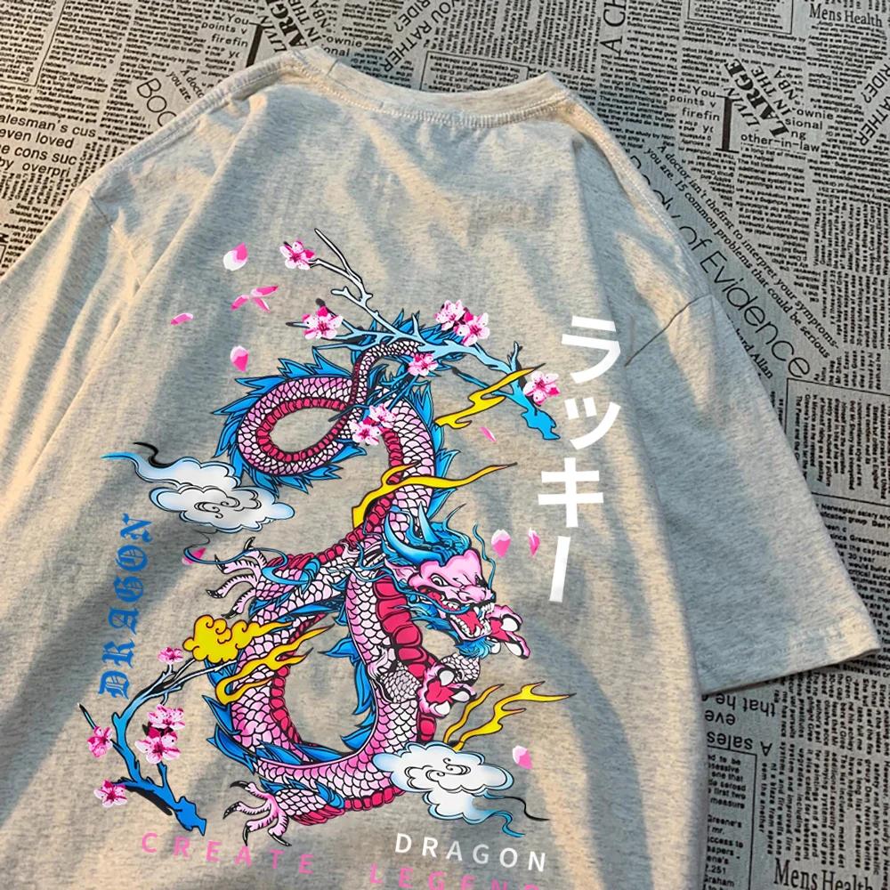 Dragon Create Auspicious Clouds Men Women T Shirt Pattern Sweat Clothes Pattern Summer New Tops O-Neck Couple Tshirts