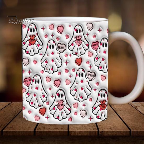 Кофейная кружка на Хэллоуин, керамическая кружка с тыквой, призрачным черепом и ручкой, стакан для сладостей, украшение для домашней вечеринки