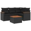 VidaXL Salon de Jardin avec Coussins 5 pcs, Canapés de Terrasse, Ensemble de Meubles de Patio, Mobilier d'Extérieur, Noir 3225936