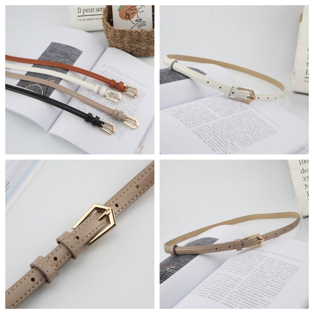 Модный пояс из искусственной кожи Универсальный трендовый пояс на талию Украшение для платьев Пряжка-пика Тонкий ремень