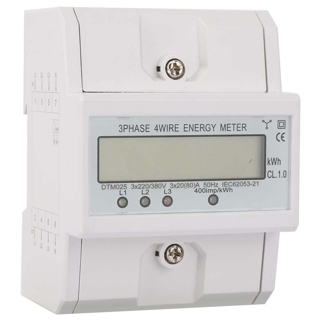220 380V 20‑80A Energy Consumption Digital Electric Power Meter 3 Phase 4P KWh Meter with LCD