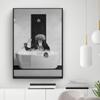 Ванная комната Смешная обезьяна Черно-белая ванна Животное Чтение Газеты Плакаты Картина на холсте Настенные художественные картины Домашний декор