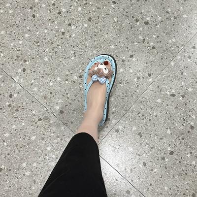 Милые мультяшные шлепанцы Shirley Mei женские летние новые модные универсальные нескользящие шлепанцы с плоской подошвой, не натирающие ногу, тренд