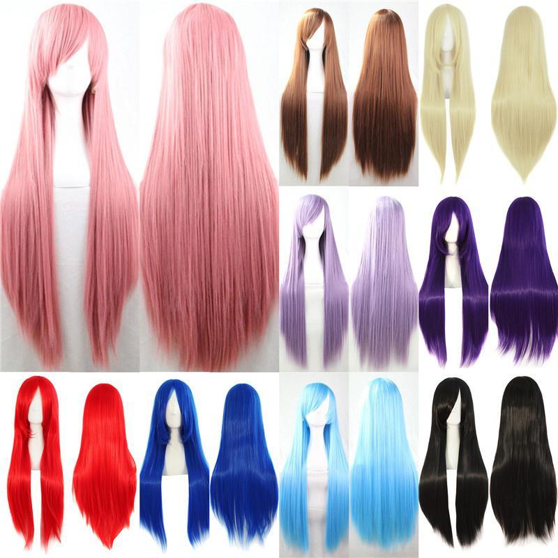 Женские длинные прямые парики для волос, женские парики для косплея, костюм, нарядное платье