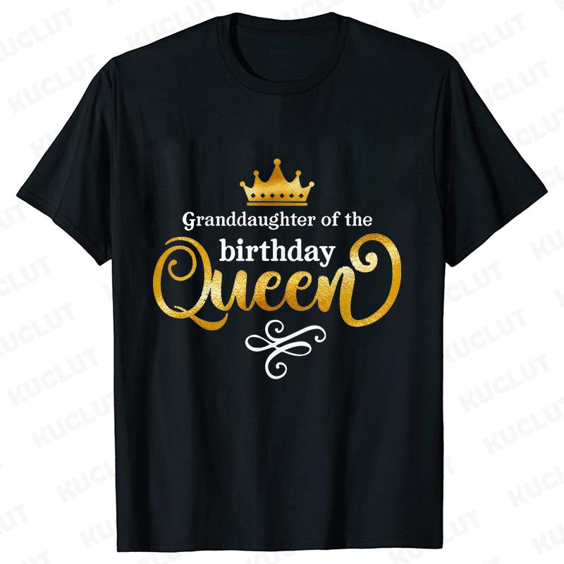 Fashion Birthday Queen Graphic Printed Women T-Shirt Birthday Party Short Sleeve Tees Casual Woman Birthday Aesthetic Clothing
