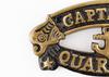 Antique Brass Captain's Quarters Sign – Vintage Nautical Maritime Wall Decor