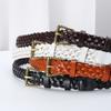 Hand-Woven Vegetable Tanned Leather Leather Women'S Versatile Belt No Punching Pin Buckle Casual Jeans Belt