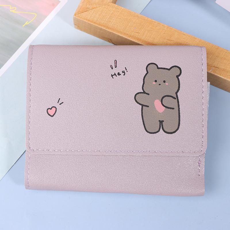 1 шт., женские короткие милые маленькие кошельки, студенческие, тройные, держатели для карт, сумка для удостоверения личности для девочек, держатели для карт, портмоне, кошельки, мультяшная сумка