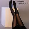 1 Pc Alluring Jet Black Wet Look Shine Shine Transparent Hosiery For Women, Womens, Ultra-Glossy High-Stretch Hosiery For Club & Romantic Occasion