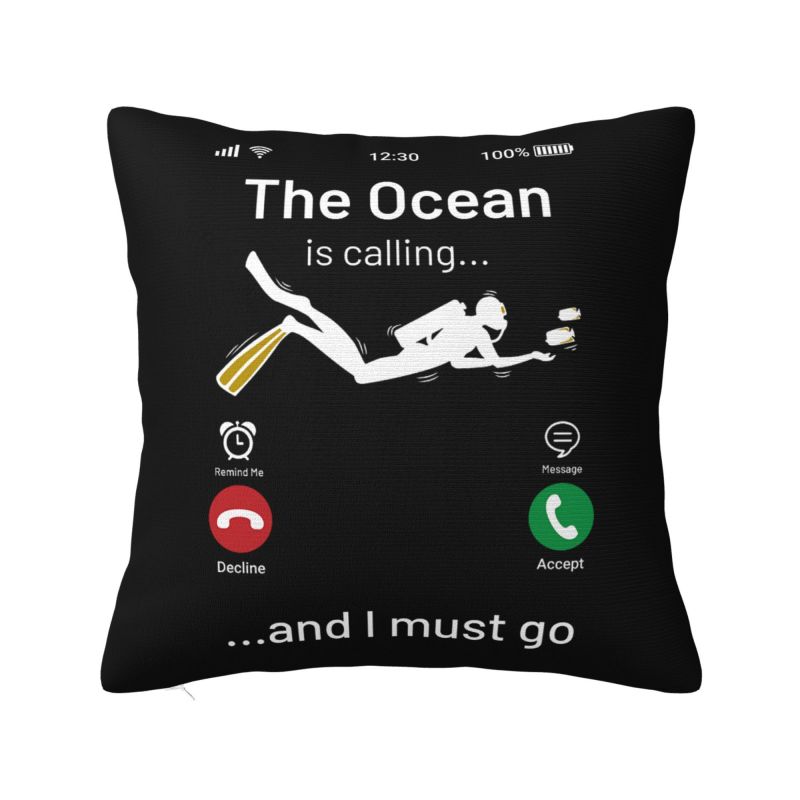 Born To Dive Forced To Work Cushion Cover xcm Soft Diver Quote Throw Pillow Case for Sofa Pillowcase Bedroom Decoration