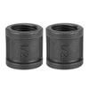 Новые черные фитинги для труб Угольник 1/2'' 3/4'' 1'' Резьбовое соединение для водопроводных труб Ковкий чугун Соединение труб