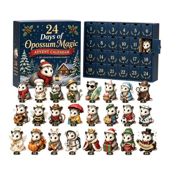 Tiered Tray Christmas Decor 24 Days of Highland Cow Magic Advent Calendar, Unique Mini Winter Home Accessories Figures, Farmhouse Holiday Decor,