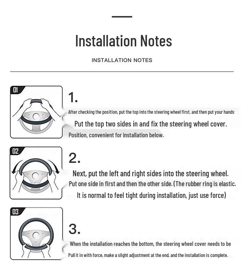 Genuine Leather Steering Wheel Cover for Jaguar XF, F-PACE, XEL, XFL, XJ, XE - All-Season, Non-Slip.