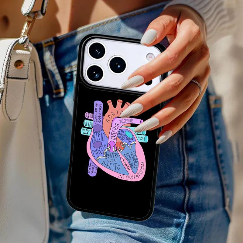 Медицинские Органы Человека Сердце Арт Чехол Для Телефона Для iPhone 17 Air 14 15 13 12 Max Чехол Для Apple 16e 11 Pro Max Plus Coque