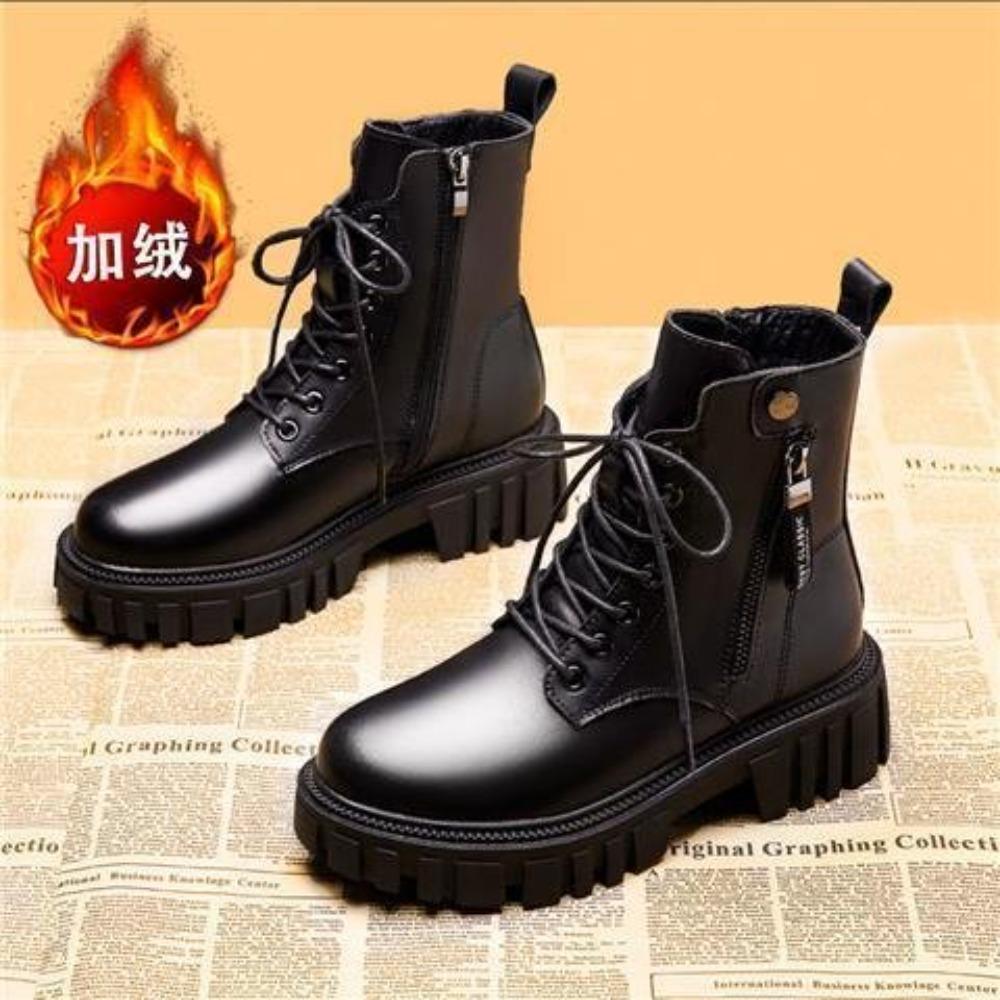 Новые ботинки женские ботинки на шнуровке для женщин теплые на платформе на молнии ботильоны мягкие женские туфли зимние ботинки модные боты женские