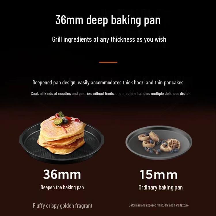 Joyoung Multi-functional Double-Sided Electric Griddle with Independent Temperature Control and Deepened Baking Pan
