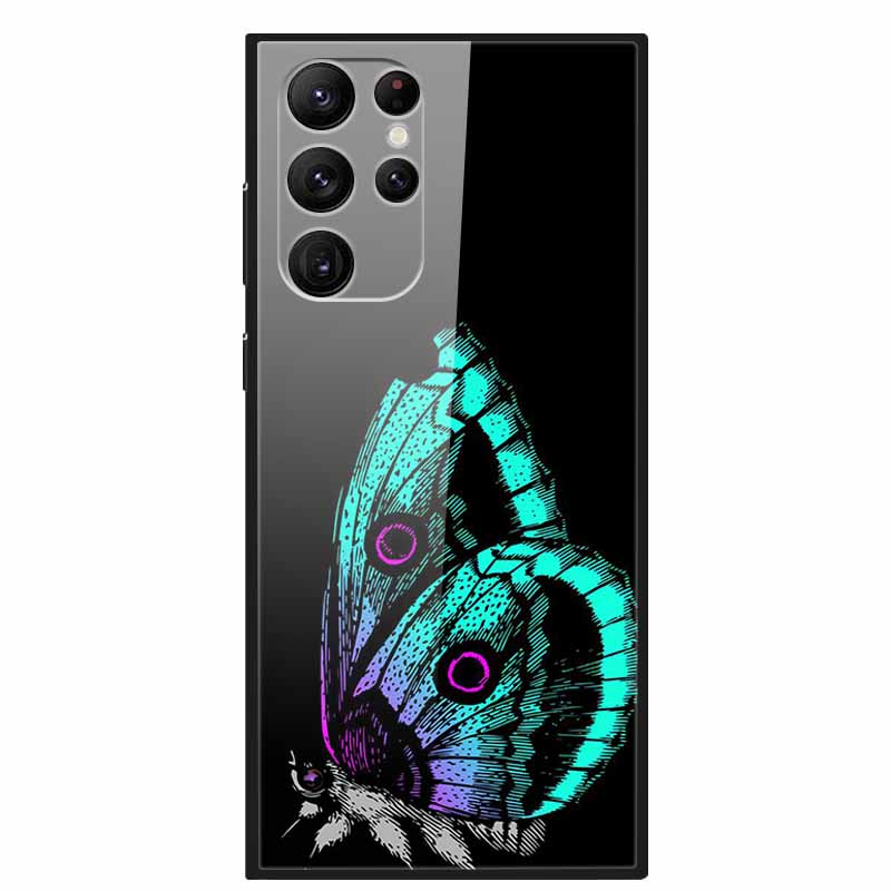 Закаленное Стекло Чехол Для Samsung S23 Ultra 5G Чехол S 23 Роскошный Жесткий Funda для Samsung Galaxy S23 Plus Ultra 5G Расписанный Coque S23