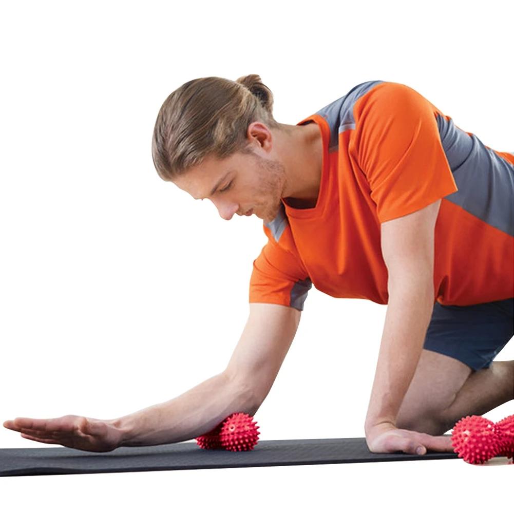 Foot Massage Roller Peanut Double Lacrosse Spiky Ball Myofascial Balls for Plantar Fasciitis Mobility Back Foot Arch Pain Relief