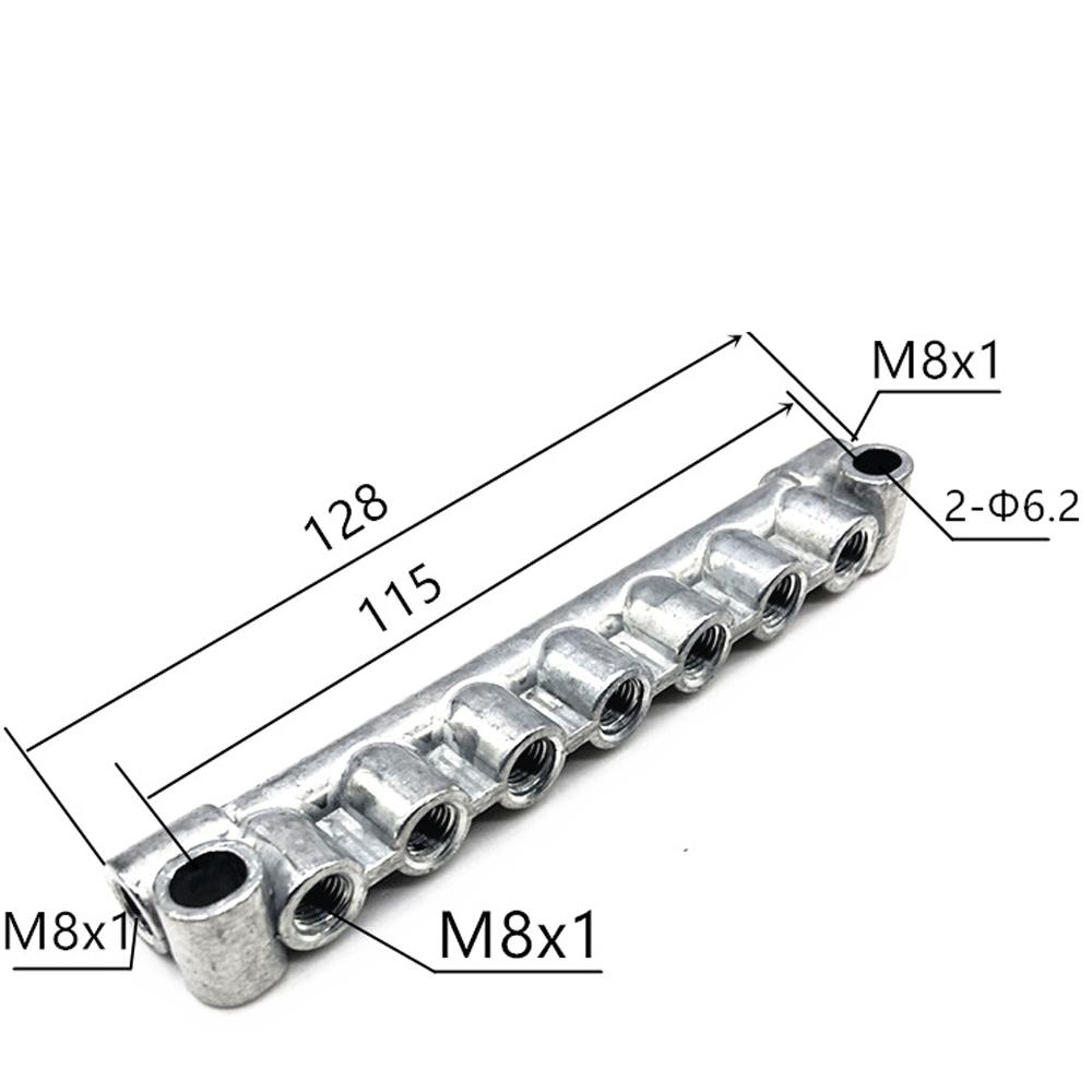 M8 M10 Pitch 1mm 2 3 4 5 6 7 8 10 Ways 4-12 Ports Zinc Alloy Resistance Oil Distributor Block Splitter Lubrication System