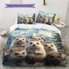 Hedgehog Pattern Bedding Home Decoration Birthday Gift (1 * duvet cover + 2 * pillowcase, without core)