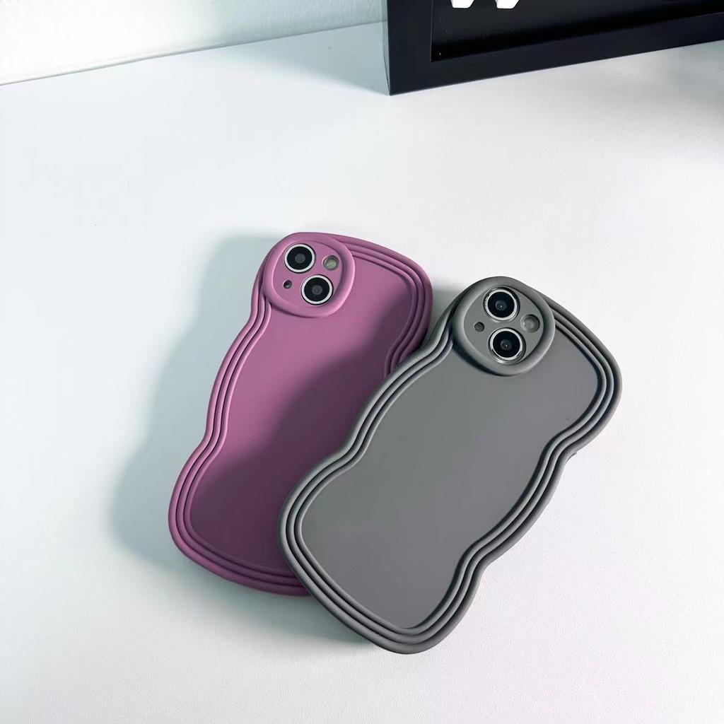 Ins нишевый стиль простой однотонный подходит для iPhone16promax Apple 17 чехол для мобильного телефона 14/15 волна мягкий чехол