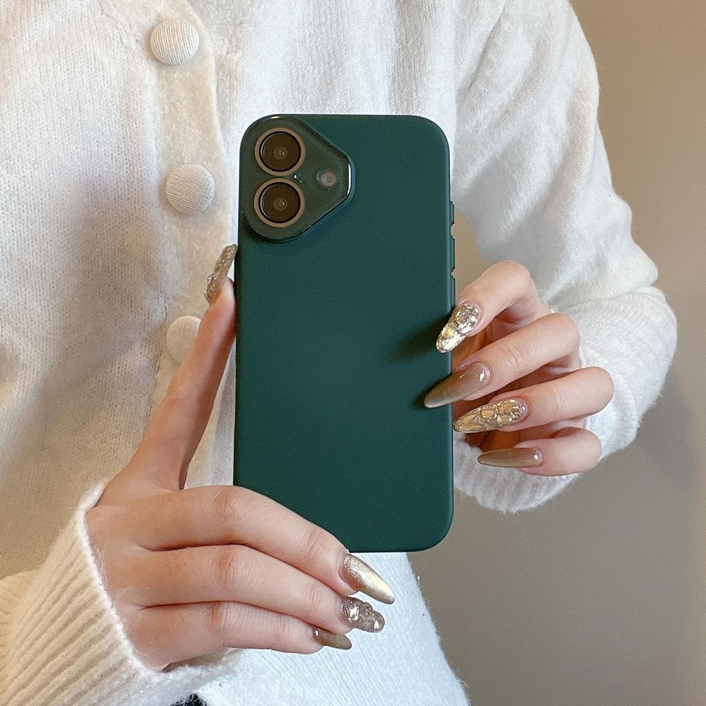 Glass Lens Skin Feel Solid Color Compatible with iPhone 16 Pro Max Apple 17 Phone Case 14/15 Hard Shell Solid Color