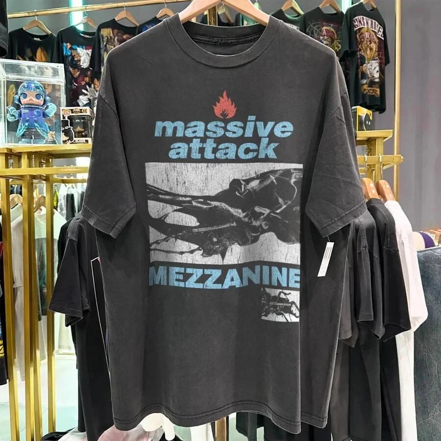 MASSIVE ATTACK MEZZANINE ЕВРОТУР футболка с коротким рукавом черного цвета Унисекс футболка