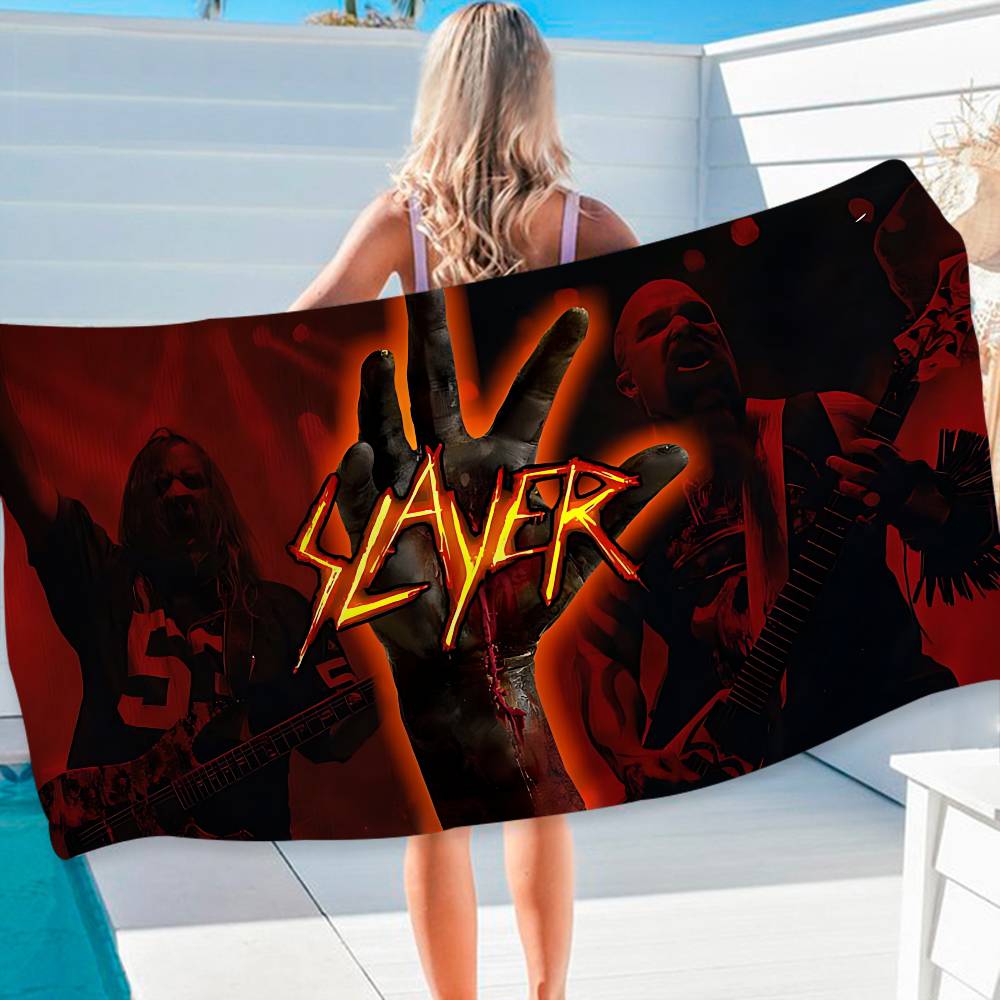 Slayer Хэви-метал группа Музыка Банное полотенце Микрофибра Мягкое Впитывающее Дышащее Для девочек Детей Декоративное Мультяшное