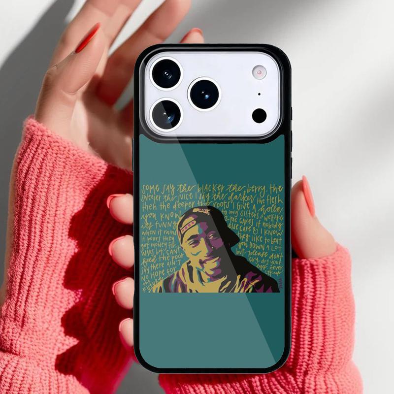 Чехол для телефона Hip Hop 2Pac Tupac Shakur для iPhone 17 16 15 14 13 Pro Max Задняя крышка для 12 11 Pro Coque