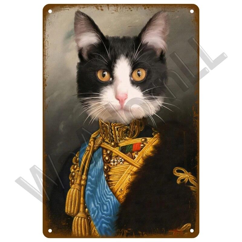 Металлический знак в стиле ретро, черный кот, постер, забавный оловянный знак с котом, винтажная табличка с изображением животного, домашний декор, настенное искусство, зоомагазин, садовая табличка для бара для собак