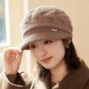 Womens Knitted Wool Blend Beanie Hat With Ear Protection Short Brim Cap Winter Stylish Elegant Warm Windproof
