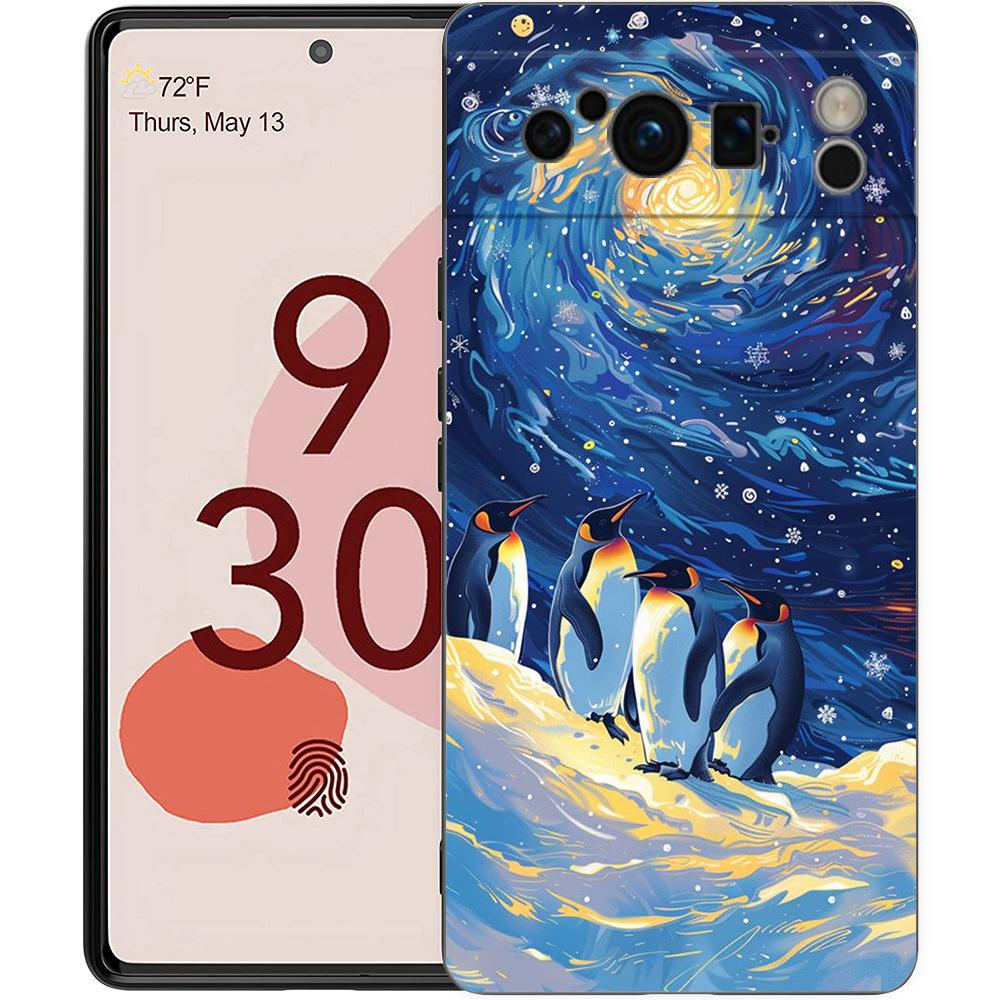Чехол для телефона Landscape Winter Light Snow для Google Pixel 9 8 9A 8A 7 7A 6 Pro XL 6A 5G Черный Мягкая Задняя Панель Роскошный TPU Чехол
