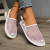 Mesh Low Heel Modern Sandals Buckle Strap Solid Women's Shoes On Sale 2024 Fashion Shallow Flat with Women's Sandals Sandálias