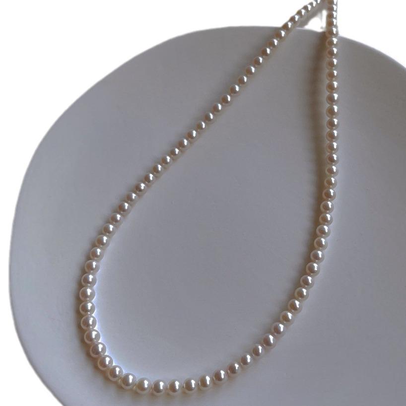 Ожерелье из стерлингового серебра 925 пробы с жемчугом Шицзя и детскими бусинами - Изысканный круглый блеск, Ретро нежный чокер для женщин