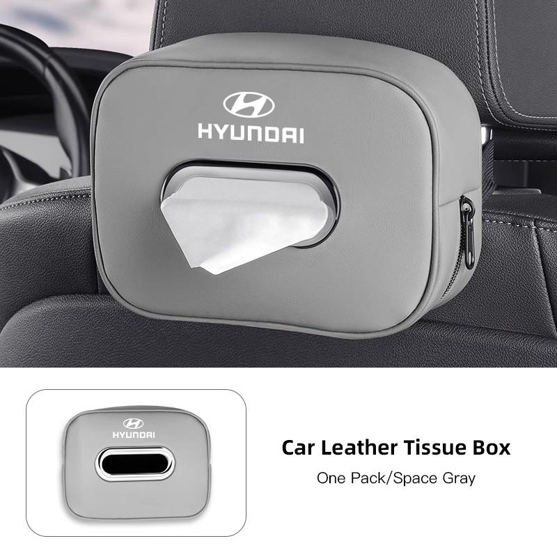 New PU Leather Car Tissue Box Storage Bag Accessories For Hyundai I30 Sonata Tucson IX20 I20 Ioniq IX35 I40 Kona Getz I10 Venue T1