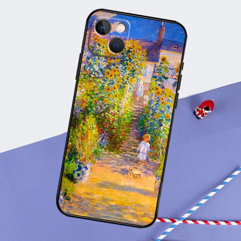 Чехол для телефона Клод Моне Сад Мост с лотосами Для iPhone 16 15 Pro Max 12 13 Mini 11 14 Pro Max XR 16 15 Plus 16e Чехол Coque
