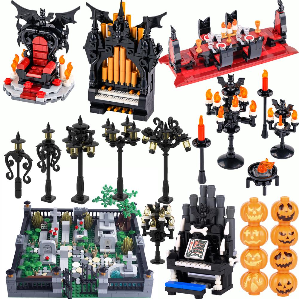 Набор конструктора MOC Bricks Игрушки DIY Тыквенная Голова на Хэллоуин Набор Строительных Блоков Фигурки Скелета Солдата Рождественский Подарок на Хэллоуин для Детей
