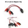 Зажимы-крокодилы на USB DC Штекер Гнездо 5,5x2,1 мм кабель Штекер Измерительный провод Перемычка Зажим-крокодил Щуп разъем Адаптер