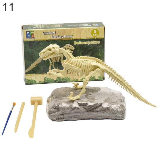 Dinosaur Fossil Skeleton Excavation Dig Up Kit DIY Assembly Educational Kids Toy