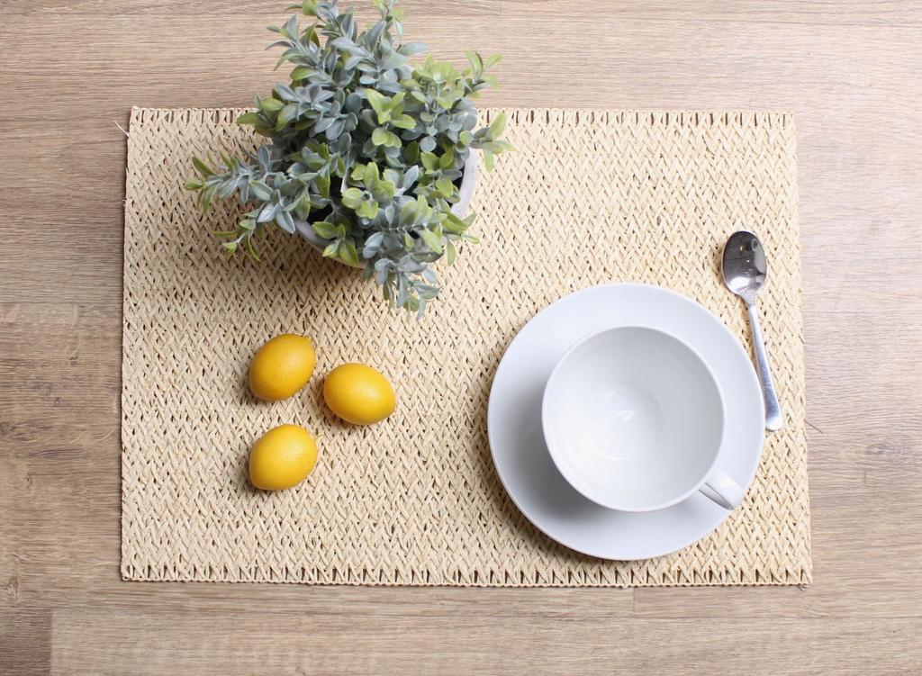 Paros Boho Coaster Eco Paper 45X30 Beige 1 Pc