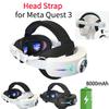 Регулируемый ремешок на голову для Meta Quest 3 8000 мАч перезаряжаемый VR легкий сменный ремешок уменьшает давление на лицо