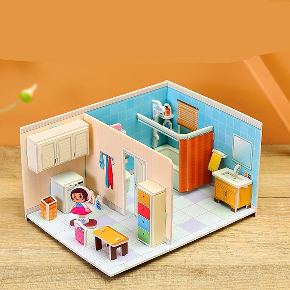 DIY 3D Paper Puzzle Room Paper Creative Nursery School