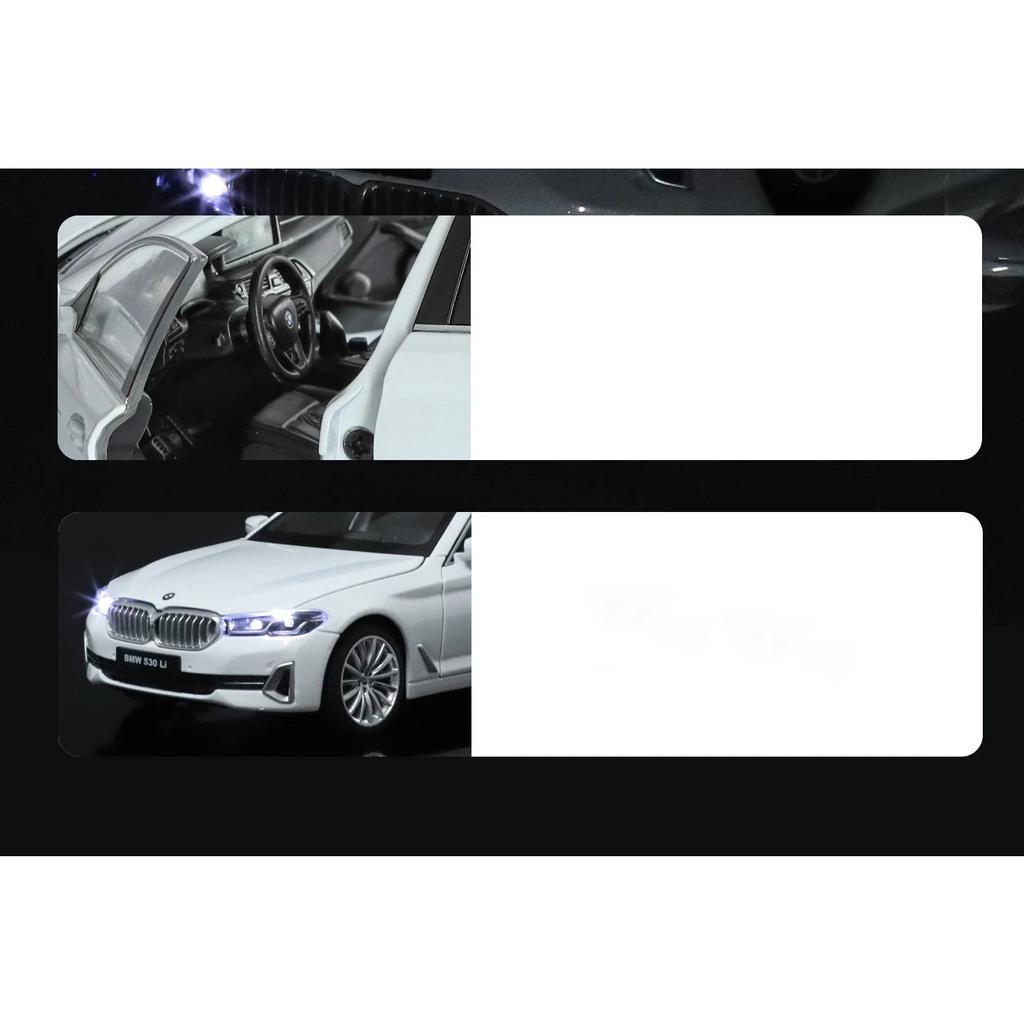 1/24 Модель автомобиля BMW 530LI из сплава, звук и свет, инерционный механизм, детская игрушка, предметы коллекционирования, подарок на день рождения