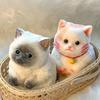 Silicone Stress Relief Toy Cute Cat Pinching Toy Simulation Cat Soft Squeeze Toys  Birthday Gift