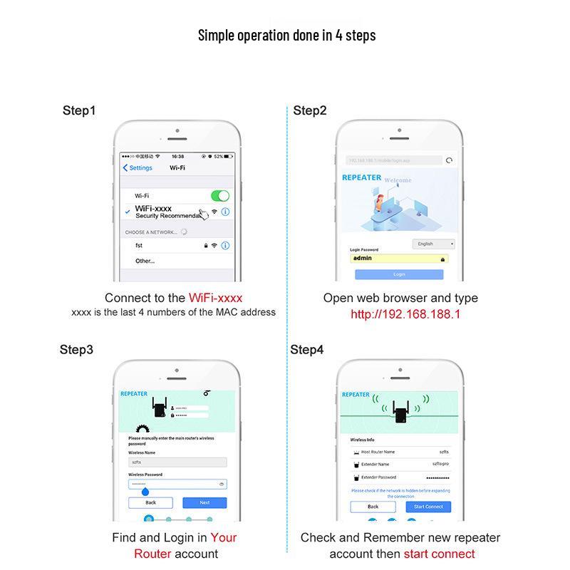 300M WiFi Signal Booster & Extender with WPS Function