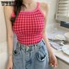 Короткие вязаные топы на бретелях в корейском стиле, женские весенне-летние тонкие универсальные майки без рукавов, сексуальная верхняя одежда