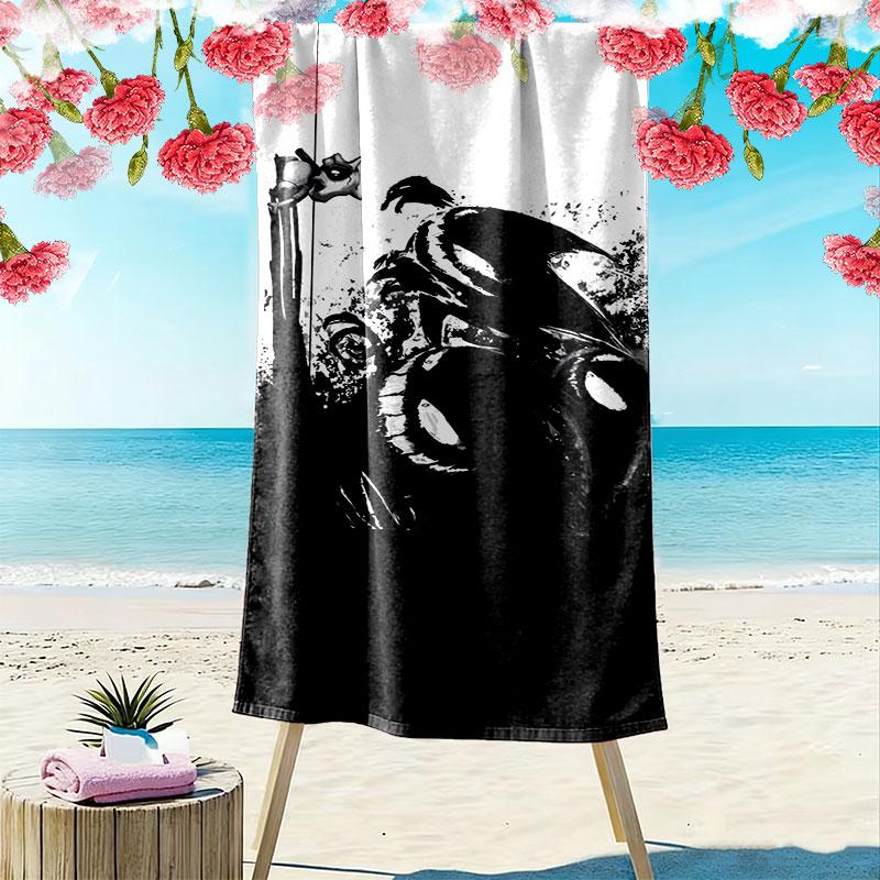 gengar cartoon Print Beach Towel, Large Soft Quick Dry Towel for Beach Camping Swimming