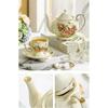 Retro Rose Flower Coffee Cup and Saucer Set- Ceramic Teapot and Tea Cup with Gold Trim, Suitable for Tea Party Gifts ( 2 Cup and 1 Teapot)