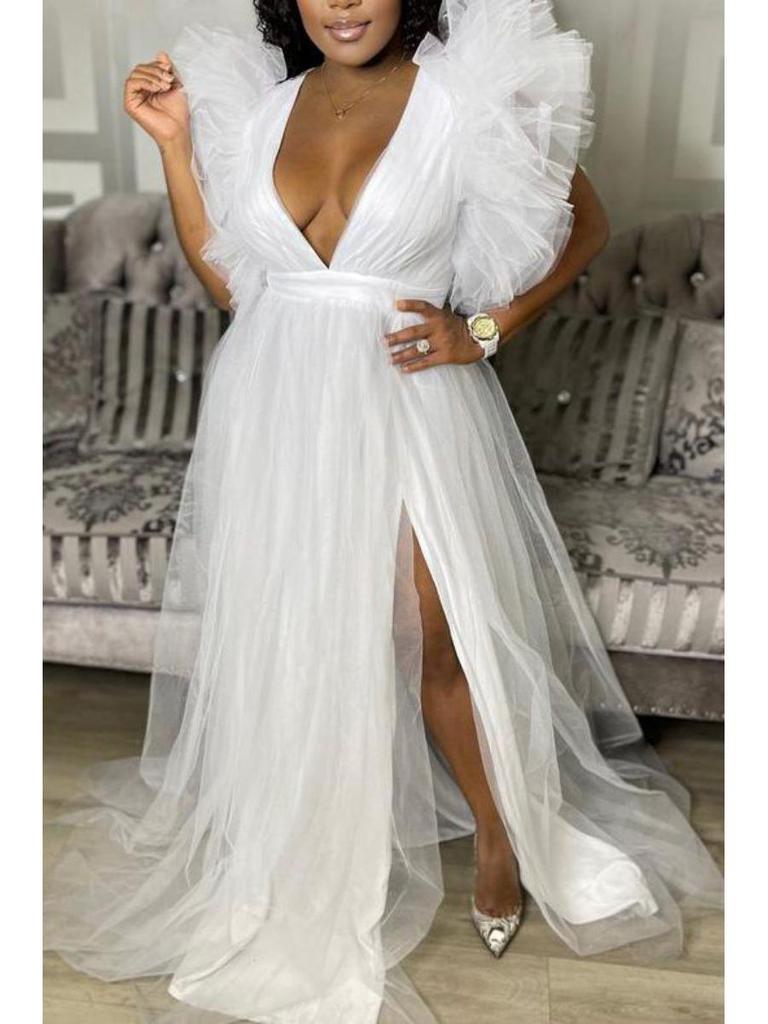 Свободное платье-трапеция в европейском и американском стиле из сетки, большой размер, коллекция весна-лето 2021 г.