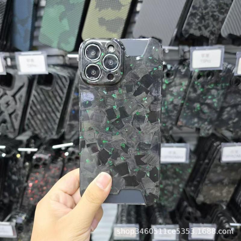 Carbon Fiber Phone Case IPhone 16 Pro Max 13 14 15 Irregular Protective Cover